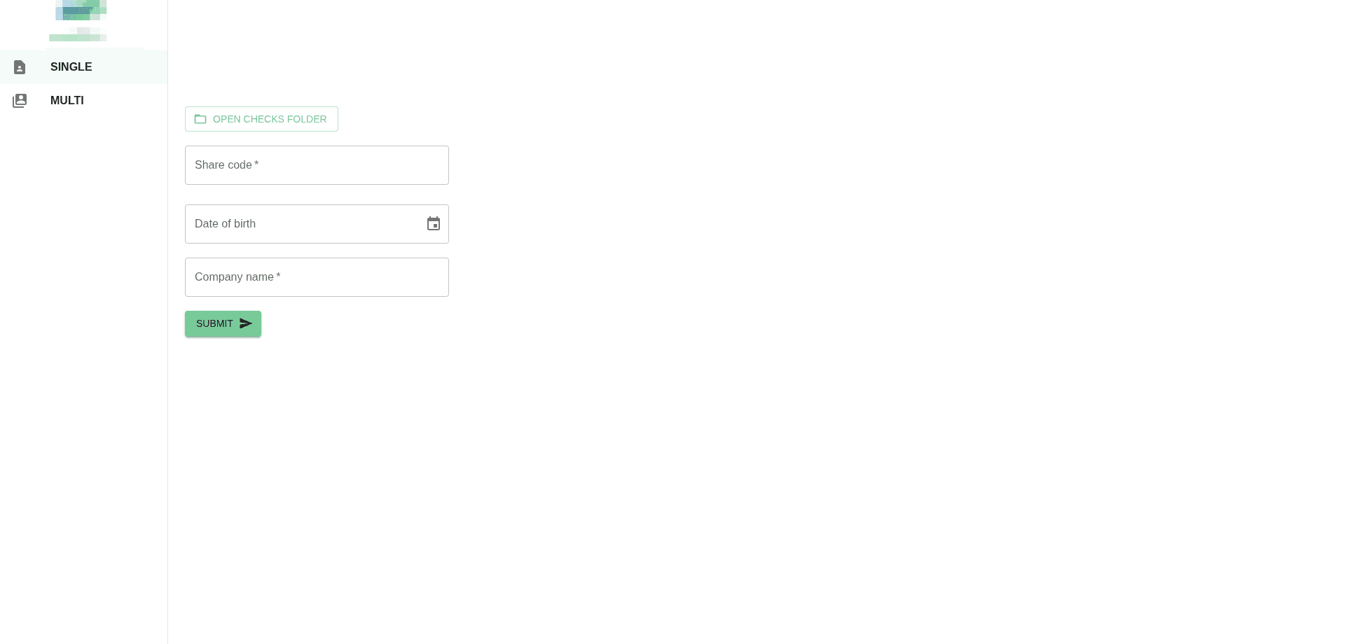 Right to Work Checker interface