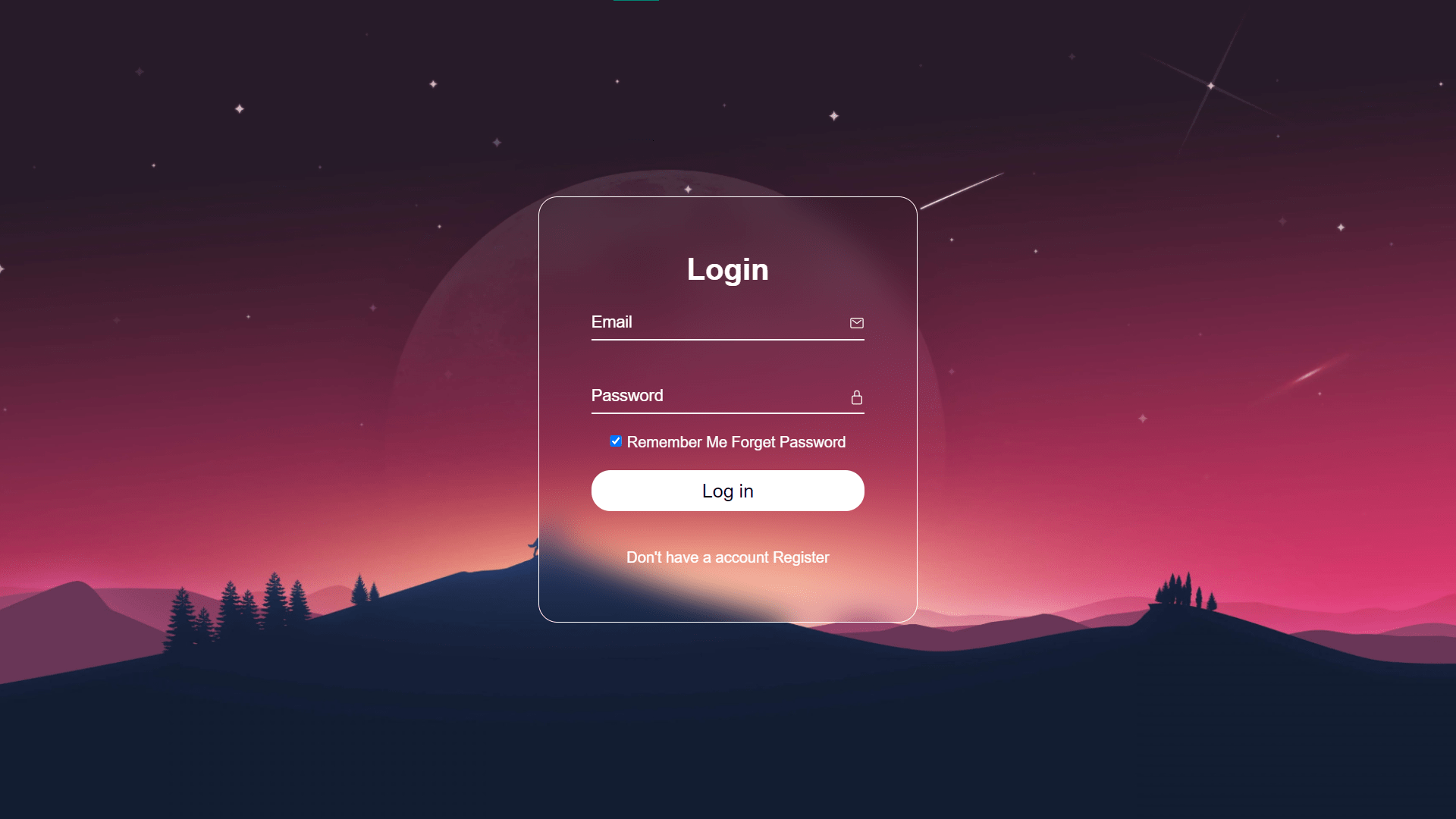 LogIn page project thumbnail